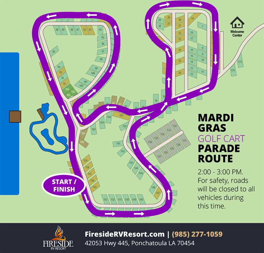 Mardi Gras Campground Parade Route