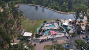 Aerial view of Fireside RV Resort near New Orleans on the Louisiana Northshore