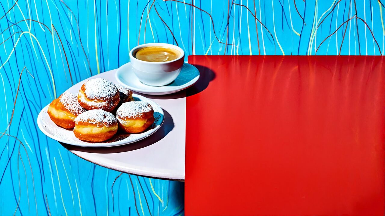 Coffee and powdered sugar pastries, a New Orleans day trip from Fireside RV Resort